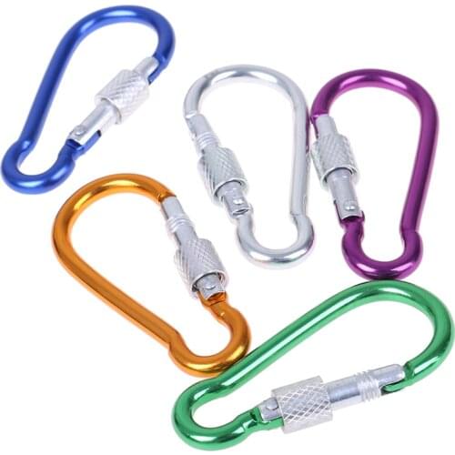 5PCS Carabiner for Keys Chain Key Chain Mini Gourd-Shaped Aluminum Alloy Keychain Clip Hook Lock Travel Hiking Camping