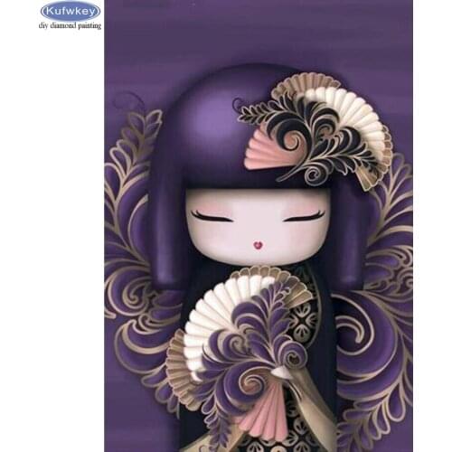 5D DIY Diamond Painting Cross Stitch Japanese cartoon girl picture Full Diamond Mosaic Drill Rhinestone Embroidery home Decor