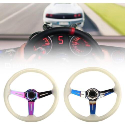 STW 028 13-inch Luminous Acrylic Universal Drifting Steering Wheel Deep Corn Dish Sport Drifting Steering Wheels for Racing Car