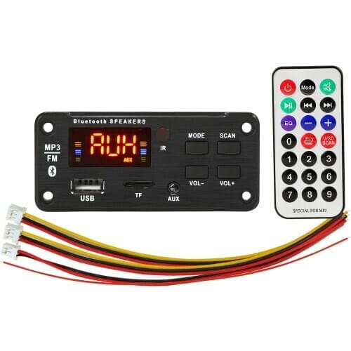 Bluetooth 5.0 MP3 Decoder Decoding Board Module 5 v 12v Car USB MP3 Player WMA WAV TF Card Slot / USB / FM Remote Board Module