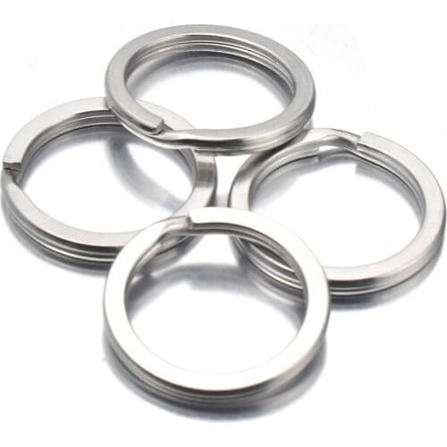 20pcs/lot Stainless Steel Make Keychain Car KeyRing Flat Key Holder Split Rings Key Accessories for DIY Jewelry Making Wholesale