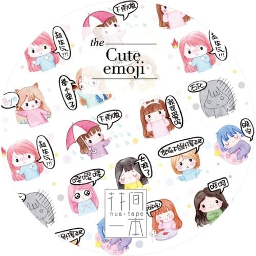 2.3cmx10m Paper Masking Tape Cute Emojo Expression Stickers