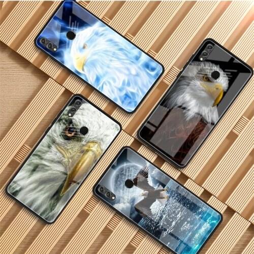 Eagle Tempered Glass Phone Case For Huawei P20 P30 P40 P40 Lite Pro Psmart Mate 20 30 Cover Shell