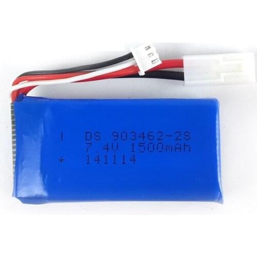 Ewellsold 7.4V 1500Mah Li-polymer battery for FT009 Wltoys WL912-A RC Speed racing boat