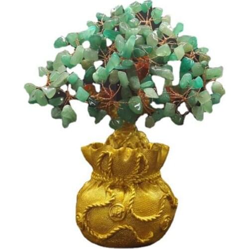 FYSL Copper Wire Wrap Irregular Shape Tree of Life Green Aventurine Pendant Rose Pink Quartz Jewelry