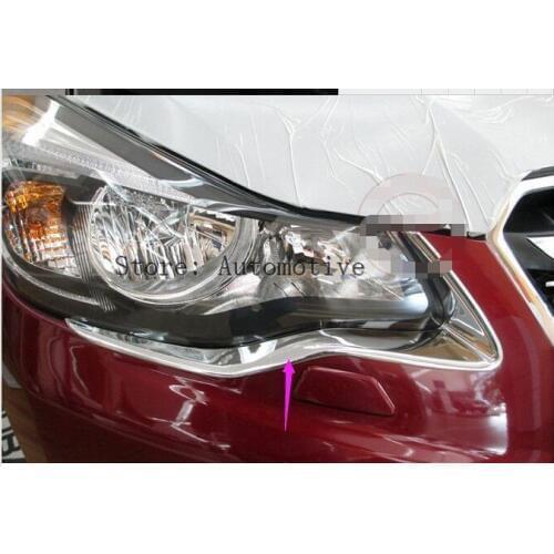 Chrome Front Head light Headlight lamp cover Trim For 2012 2013 2014 2015 for Subaru XV