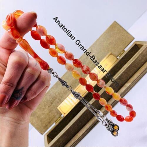 Islam Muslim rosary beads rosary bracelets for men and 33 amber rosary prayer accessories for men handmade stone turkey model 3