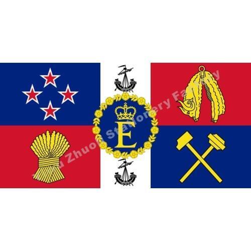 Royal Flag Of New Zealand 150X90cm (3x5FT) 120g 100D Polyester Double Stitched High Quality Free Shipping