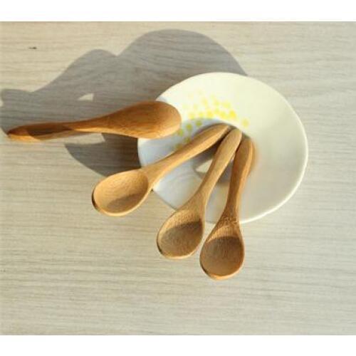 Hot Small Mini Wooden Spoons For Kids Honey Kitchen Using Condiment Spoon 9.2*2.0cm Cucharas Colheres