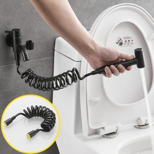 Bidet Faucet Set Black Wall Mounted Bathroom Bidet faucet High Pressure toilet gun Brass duble use brass toilet gun