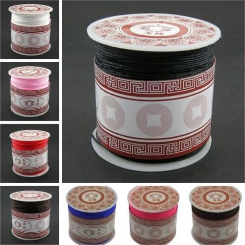 35m/Roll Dia1mm Nylon Thread Cord Rope Hand-woven Twine Strings Needlework Plaited Cord Decoration For Jewelry Making Handicraft