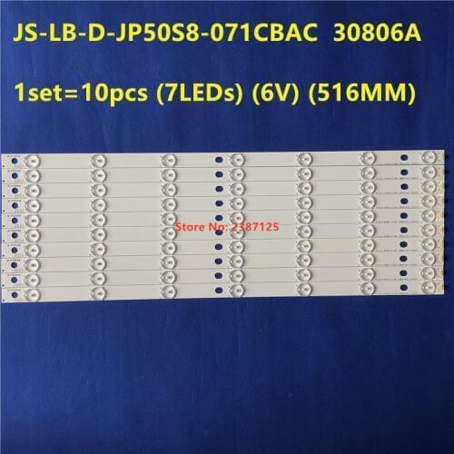 New 1set=10pcs 7LED(6V) 516mm LED backlight strip for LED50C380 JS-LB-D-JP50S8-071CBAC 30806A E50S8100 PC62926B
