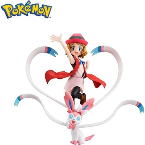 Pokémon Anime Cartoon Character Toy Team Rocket Jesse James Pikachu Gray Triumph Team Model Serena Touko Collection Gift