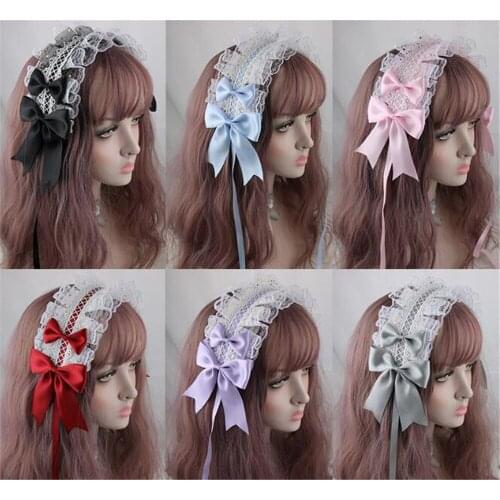 Princess Lolita Girl Headband Lace Bowknot Headwear Cosplay Hair band Hairpin Hair Accessories B1055