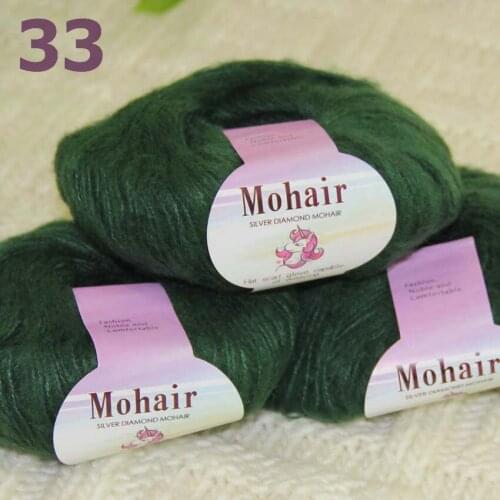 Sale New 3BallsX25g Luxury Soft Mohair Warm Wrap Shawl Hand Knit Crochet Yarn 291-33 Emerald