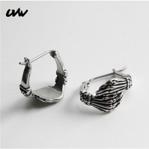 UVW386 2pc Unisex Punk Gothic Stainless Steel Vintage Claw Hoop Earrings Boho Fashion Piercing Jewelry Pendienties Brincos Gift
