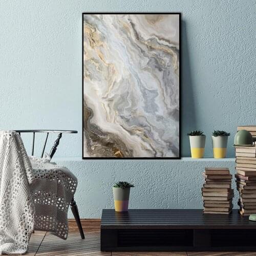 Gray Ink Abstract Wall Art Canvas Poster and Print Modern Artwork Picture Painting Contemporary Nordic Home Room Decoration