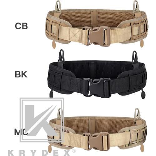 KRYDEX Tactical Modular Laser Cut Inner & Outer Belt Loading Padded MOLLE PALS Laser Cut Patrol MOLLE Belt For Battle Army Hunti