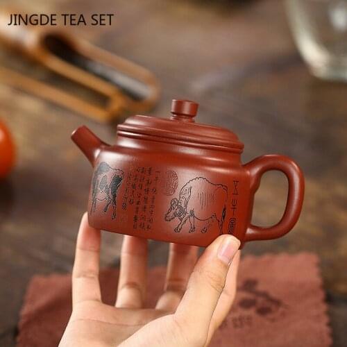 Yixing tea pots Handmade Purple Clay Teapot beauty kettle Raw ore Dahongpao Boutique Teaware Chinese Tea Ceremony gifts 220ml