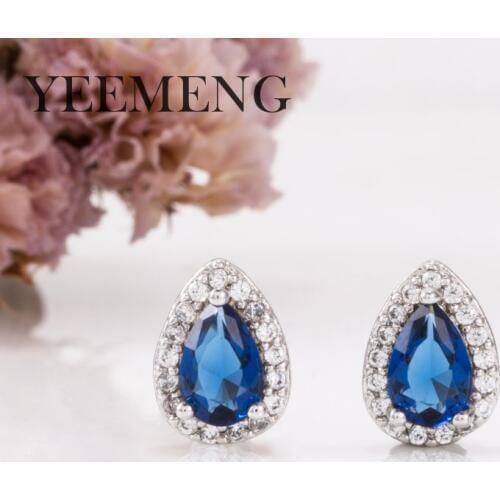 YEEMENG Hot Water Drop Design Pear Cut Top Quality Cubic Zircon Stud Earring Luxury Gift for Women Jewelry