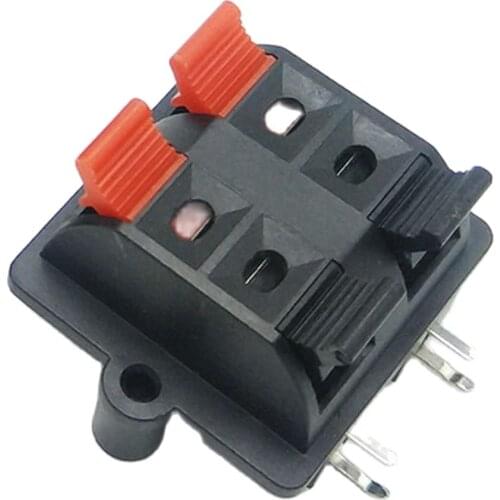 10pcs/lot Red and black 4 socket Audio cable clamp speaker wire clip LED lamp test clip