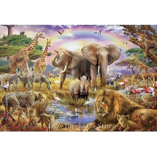 1000 pieces Elephant lion animal Paradise Puzzle New Arrival Jungle Scene Adults Puzzle 1000 Piece Animal forest Wooden Educati