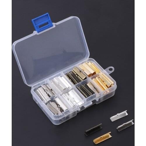 120 Ribbon Clip Clamp Cord Crimp End Clasp Cap Tip Necklace Bracelet Connector NEW