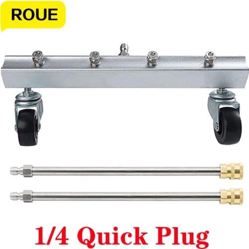 13" High Pressure Washer Undercarriage Rosd Cleaner Under Car Cleaning Broom with 2 Pressure Washer Extension Wands 4000 PSI