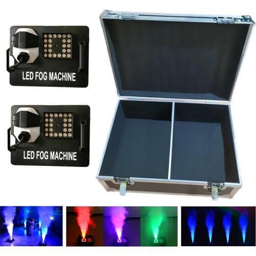 2pcs/Flight Case 1500W Fog Machine DMX512/Remote Control Smoke Machine With 24x9w RGB 3in1 LED Light Professional Stage Fogger