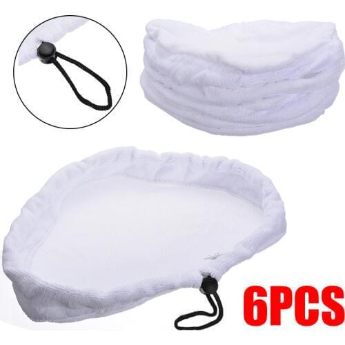 6PCS Triangle Steam Mop Pad Washable Steam Mop White Microfiber Cloth Pad Mop Cover Home Floor Tiles Wood Clean Mopheads