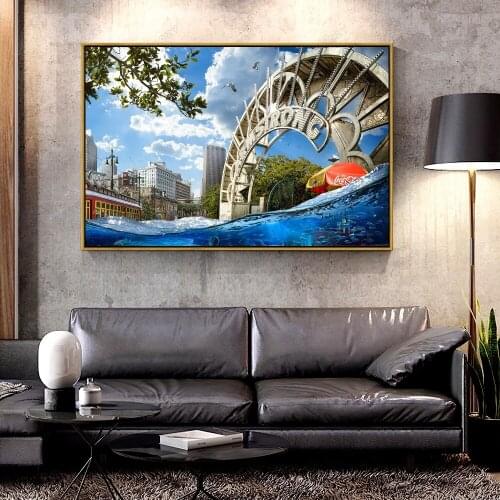 Artcozy Oil Canvas Painting global_warming_global_sea_level_rise For Home Decoration Wall Art