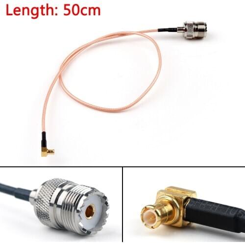 Artudatech 50cm Cable MCX Male Plug Right Angle To SO239 UHF Female Jack RG316 20in Pigtail Connector Parts