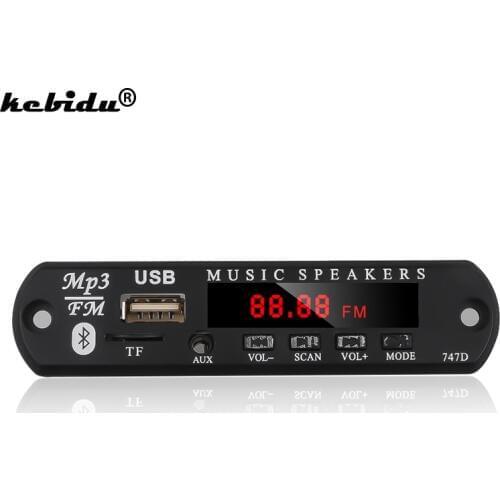 Car Bluetooth Wireless Mp3 Player Handsfree with MIC TF USB 3.5mm AUX 5V 12V Car Audio Modification kit for Speakers FM Radio