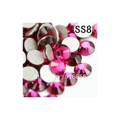 Free shipping 1440pcs/lot ss8 rose color non hotfix flat back Rhinestones DIY decoration for nail cellphone laptop art