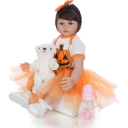 Silicone reborn doll baby girl doll reborn for children gift alive short hair princess bonecas reborn silicone kids play toy BJD