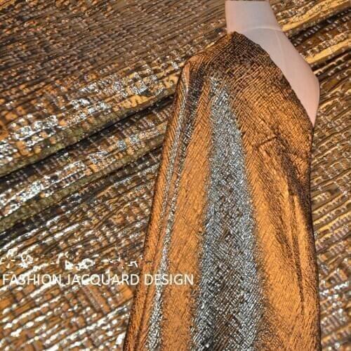 CF434 0.5meter Fashion High-quality Golden Thread Jacquard Fabric Designers Fabric Metal Style Dress Shoes DIY Material