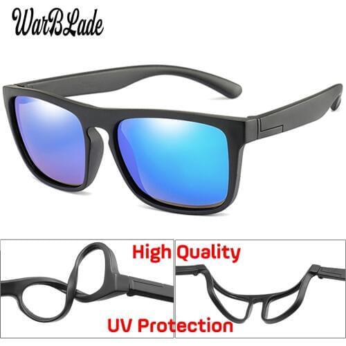 WBL Children Square Polarized Sunglasses Kids Silicone Safe TR90 Sun Glasses Girls Boys UV400 Coating Mirror Gafas de sol