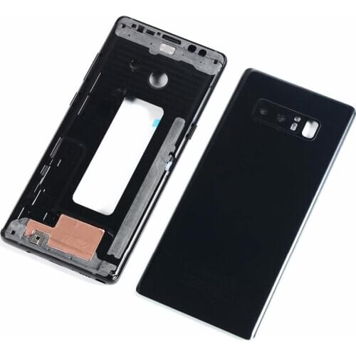 For Samsung Galaxy Note 8 N950 N950F Housing Metal Middle Frame + Battery Back Cover Glass + Camera Lens Cover