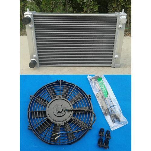For VW Golf MK2 MK II 1.6 8V and 1.8 16V MT 1982-1992 alloy aluminum radiator+fan