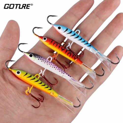 Goture 4pcs/set Minnow Ice Fishing Lure 18g 8cm Hard Artificial Bait jigging Lure Balancer For Winter Fishing Carp Pike Wobbler