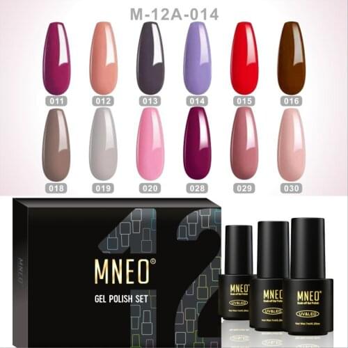 Color Gel Nail Polish Red Pink Brown Shades Semi Permanent Manicure Set Kit Profesional Wholesale 12 PCs Varnish Hybrid Enamel