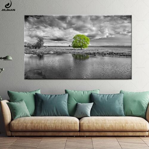 JHLJIAJUN Realist Canvas Painting Landscape Desert Oasis Wall Art Print And Poster For Bedroom Study Living Home Decor