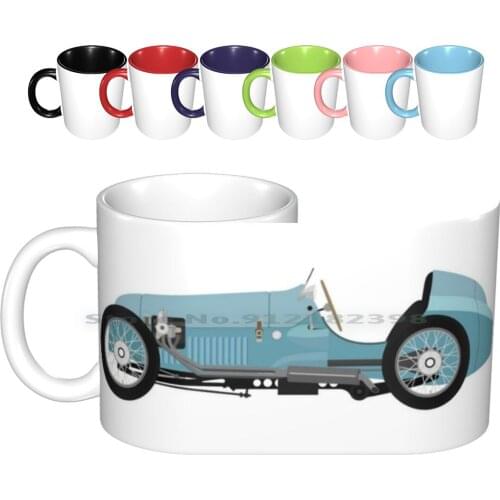 Austin 7 Single Racing Classic Car ( Blue ) Ceramic Mugs Coffee Cups Milk Tea Mug Blue Austin Seven Vintage Car Automobile