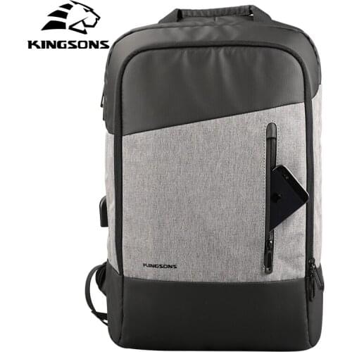Kingsons Brand Men Daypacks USB Charging 15.6" Laptop Backpack Business Sucking Backpacks Teenager Travel School Luggage Bags