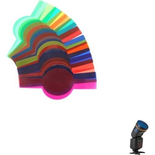 20pcs Camera Flash Balance Lighting Filter Kit Gels Transparent Color Correction for Godox V1 Speedlite Speedlight Accessories