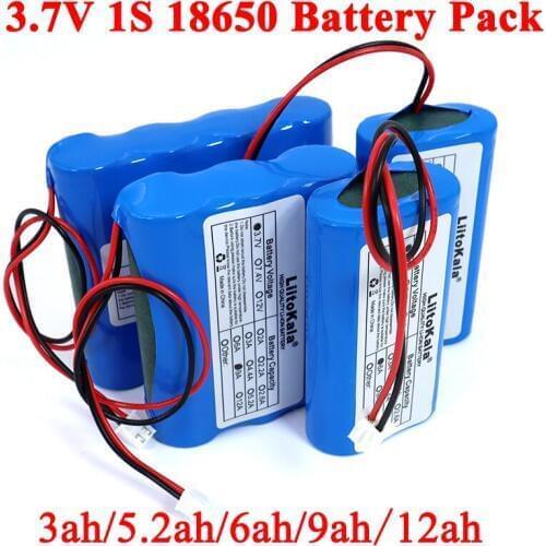 Liitokala 3.7V 18650 Lithium Battery Pack 1S 5200mAh Fishing LED Light Bluetooth Speaker 4.2V Emergency DIY batteries with PCB