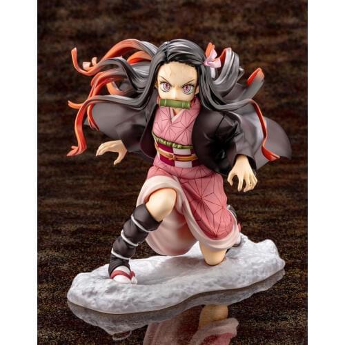 Japanese Anime Demon Slayer: Kimetsu no Yaiba Kamado Tanjirou Nezuko Replaceable Face 1/8 Scale PVC Action Figure Model Toy Gift