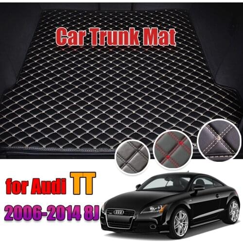 Leather Car Trunk Mat Liner TTS Pad Cargo Pad Carpet For Audi TT 8J 2006-2014 Trunk Boot Mat Tail Cargo Liners 2010 2012 2013