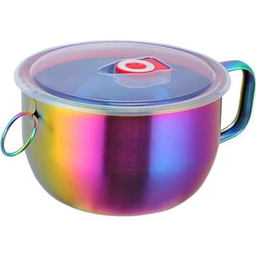 Multifunction Noodle Bowl with Handle Ring Salad Instant Noodle Bowl Food Container Kitchen Tablewares