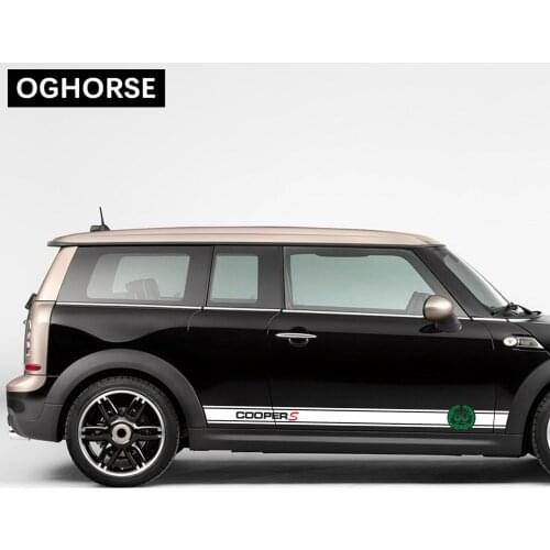 2 Pcs 60th Anniversary Car Door Side Stripes Sticker Decal For MINI Cooper S One JCW R50 R52 R53 R55 R56 R57 R58 R59 R60 R61